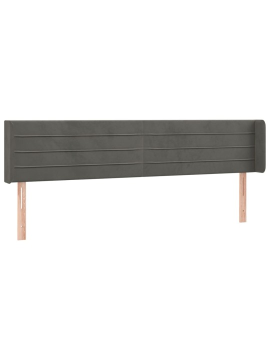 Čelo postele typu ušák tmavě šedé 203x16x78/88 cm samet