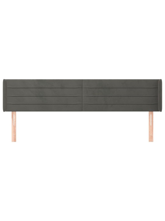 Čelo postele typu ušák tmavě šedé 203x16x78/88 cm samet