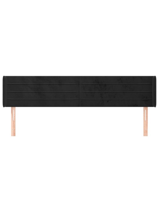 Čelo postele typu ušák černé 203x16x78/88 cm samet