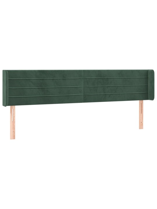 Čelo postele typu ušák tmavě zelená 203x16x78/88 cm samet