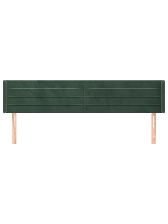 Čelo postele typu ušák tmavě zelená 203x16x78/88 cm samet