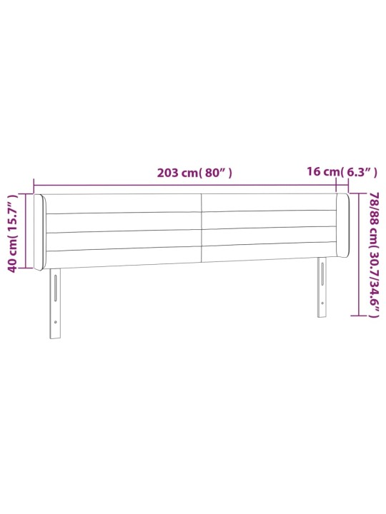 Čelo postele typu ušák tmavě zelená 203x16x78/88 cm samet