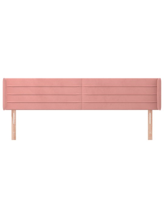 Čelo postele typu ušák růžová 203x16x78/88 cm samet