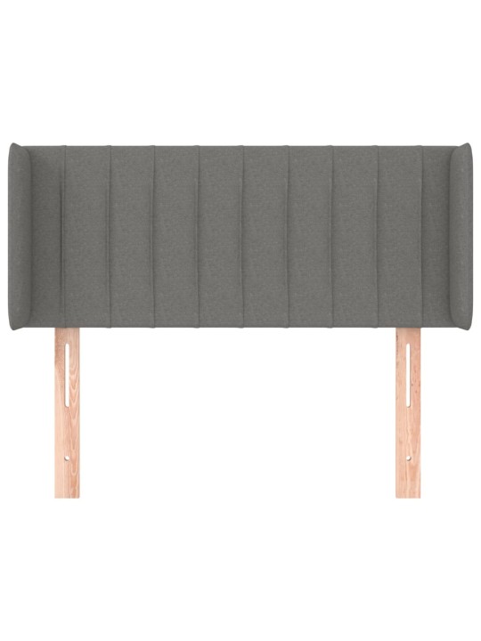 Čelo postele typu ušák tmavě šedé 83x16x78/88 cm textil
