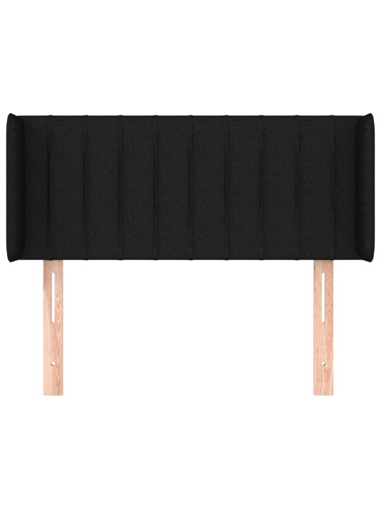 Čelo postele typu ušák černé 83 x 16 x 78/88 cm textil