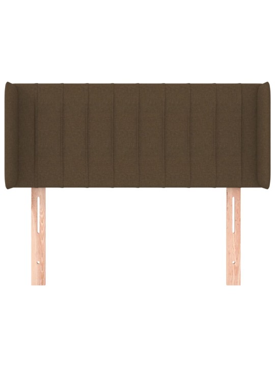 Čelo postele typu ušák tmavě hnědé 83 x 16 x 78/88 cm textil