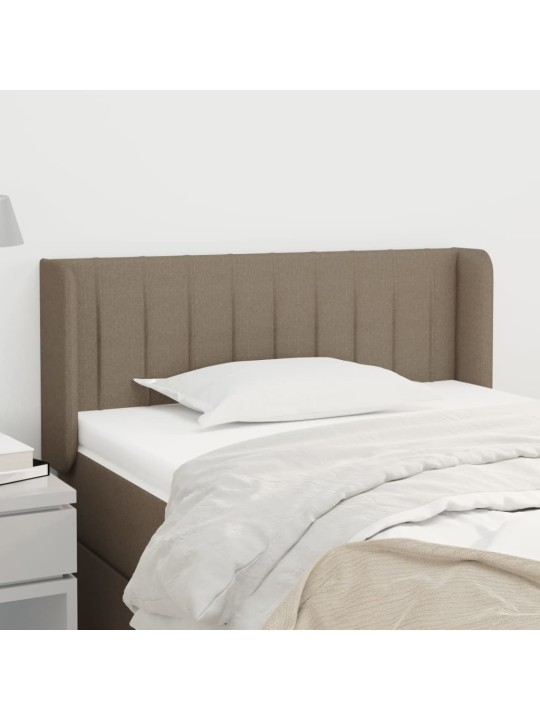 Čelo postele typu ušák taupe 83 x 16 x 78/88 cm textil