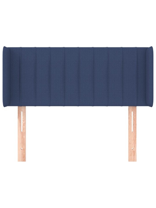 Čelo postele typu ušák modré 83 x 16 x 78/88 cm textil