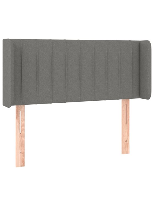 Čelo postele typu ušák tmavě šedé 93x16x78/88 cm textil