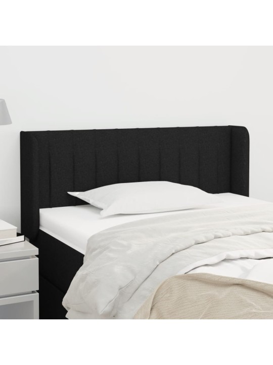 Čelo postele typu ušák černé 93x16x78/88 cm textil