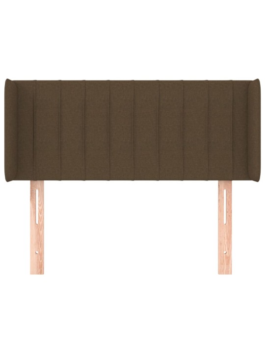 Čelo postele typu ušák tmavě hnědé 93x16x78/88 cm textil