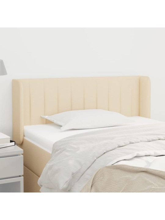 Čelo postele typu ušák krémové 93x16x78/88 cm textil