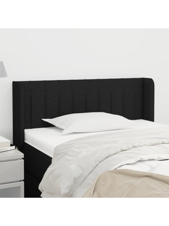 Čelo postele typu ušák černé 103 x 16 x 78/88 cm textil