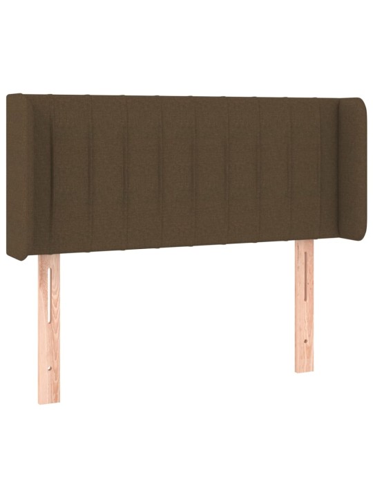 Čelo postele typu ušák tmavě hnědé 103x16x78/88 cm textil