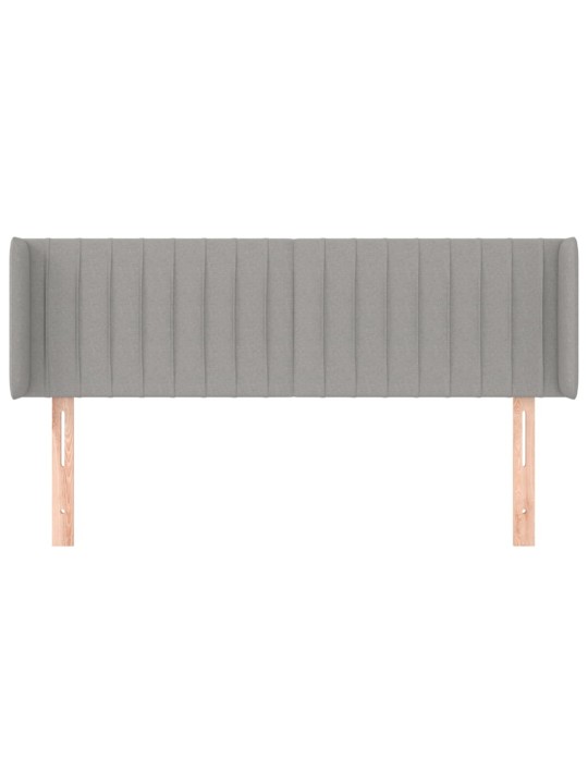 Čelo postele typu ušák světle šedé 147x16x78/88 cm textil