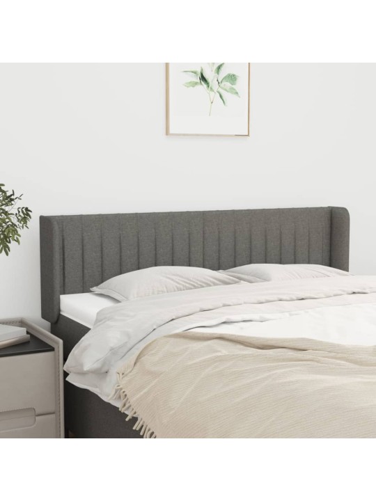 Čelo postele typu ušák tmavě šedé 147x16x78/88 cm textil