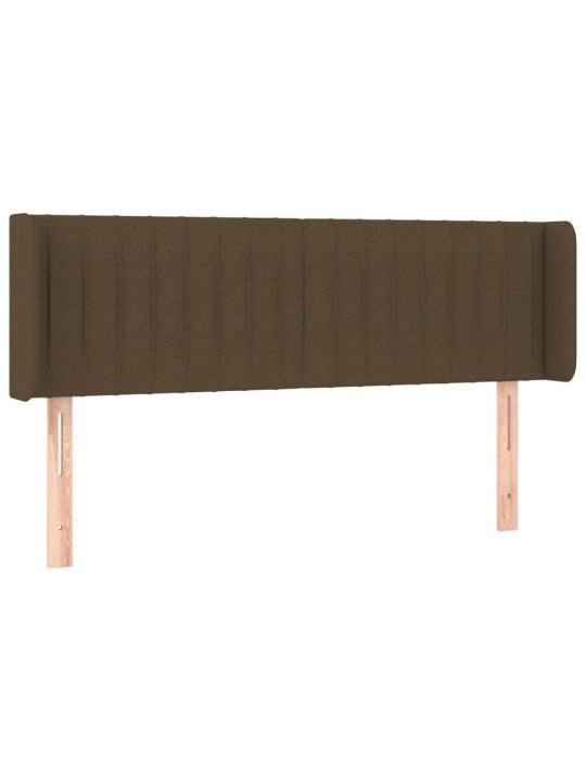 Čelo postele typu ušák tmavě hnědé 147x16x78/88 cm textil