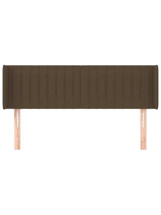 Čelo postele typu ušák tmavě hnědé 147x16x78/88 cm textil