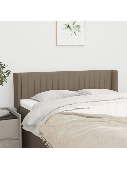 Čelo postele typu ušák taupe 147 x 16 x 78/88 cm textil