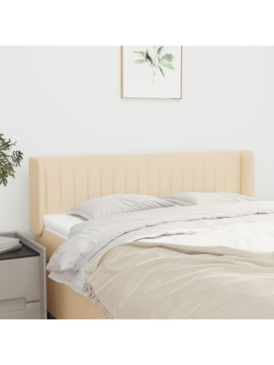 Čelo postele typu ušák krémové 147 x 16 x 78/88 cm textil