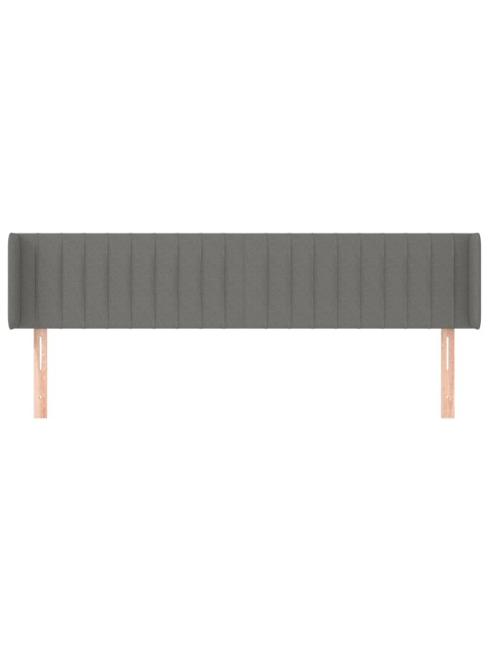 Čelo postele typu ušák tmavě šedé 163x16x78/88 cm textil