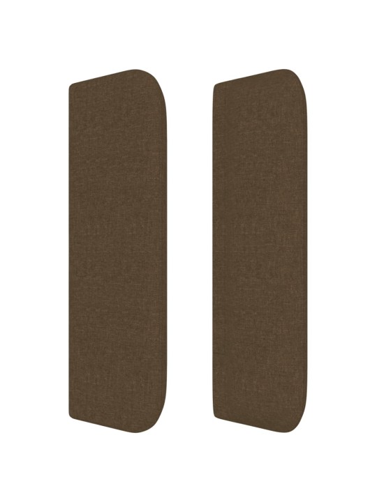 Čelo postele typu ušák tmavě hnědé 163x16x78/88 cm textil