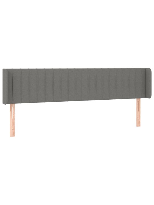 Čelo postele typu ušák tmavě šedé 183x16x78/88 cm textil