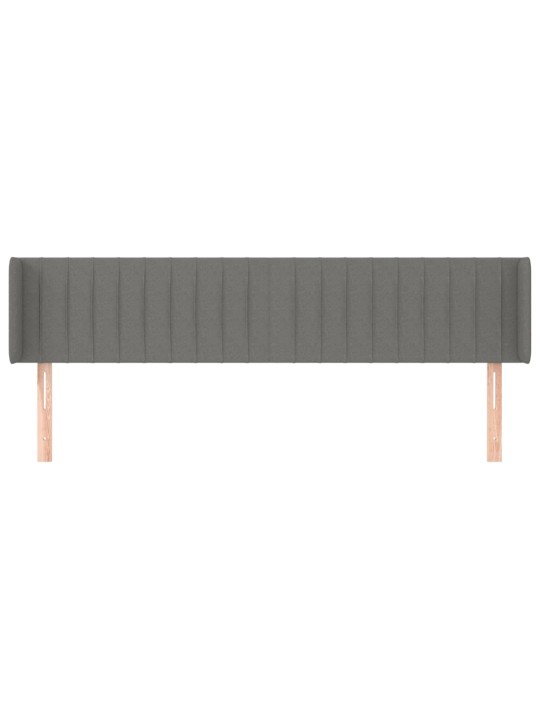 Čelo postele typu ušák tmavě šedé 183x16x78/88 cm textil