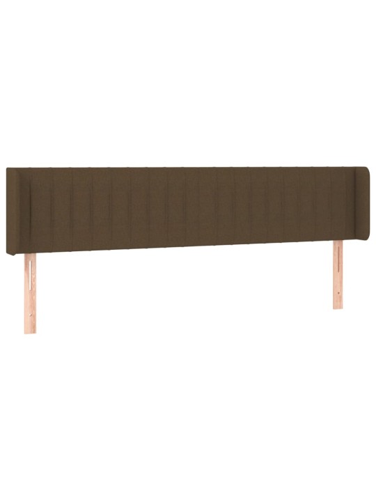 Čelo postele typu ušák tmavě hnědé 183x16x78/88 cm textil