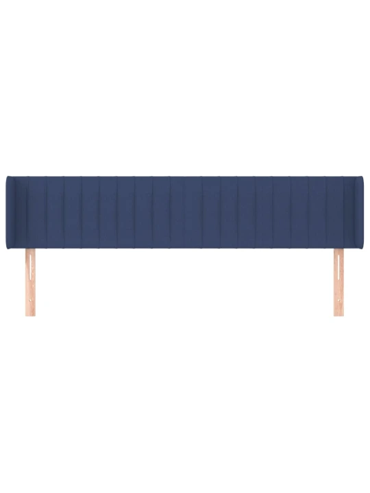 Čelo postele typu ušák modré 183x16x78/88 cm textil