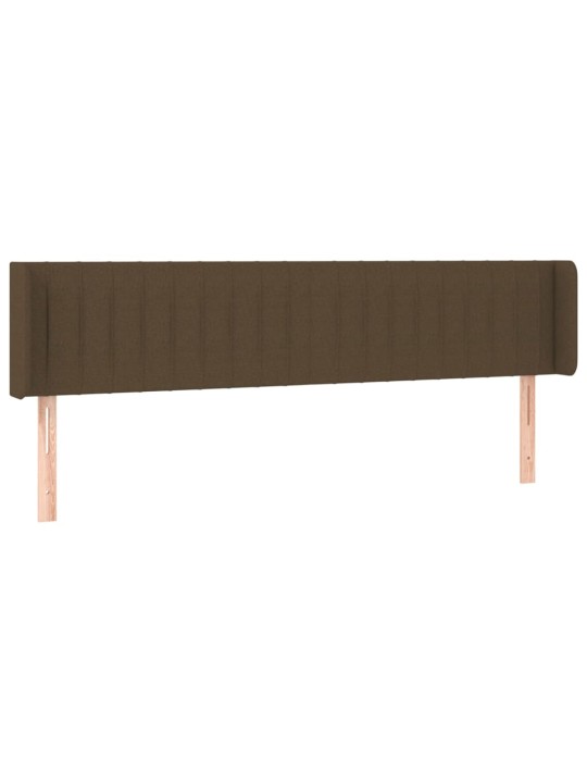 Čelo postele typu ušák tmavě hnědé 203x16x78/88 cm textil