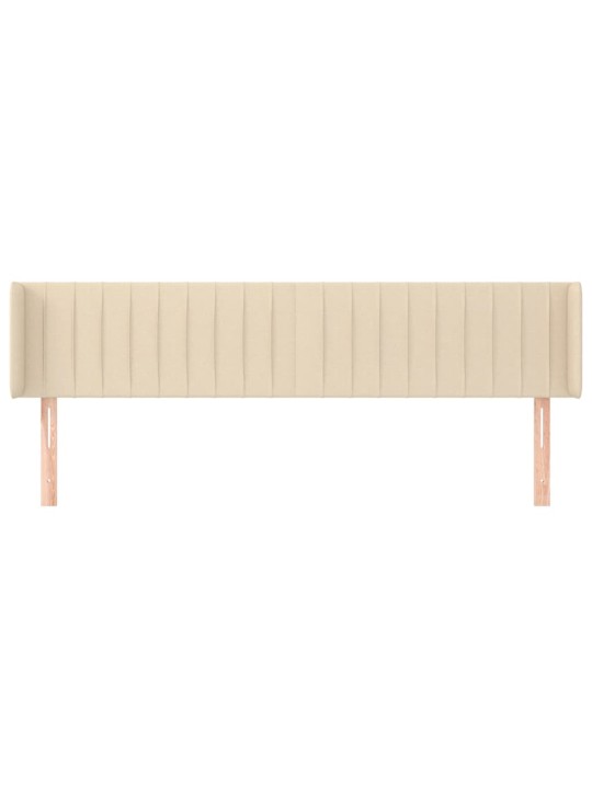 Čelo postele typu ušák krémové 203 x 16 x 78/88 cm textil