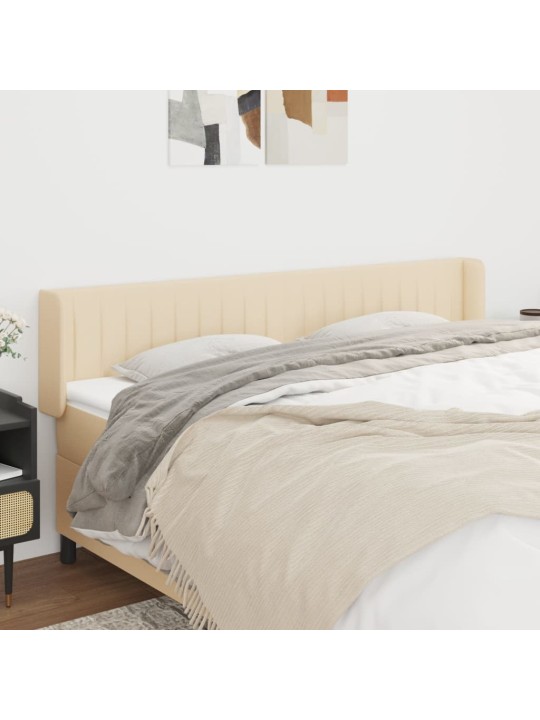Čelo postele typu ušák krémové 203 x 16 x 78/88 cm textil