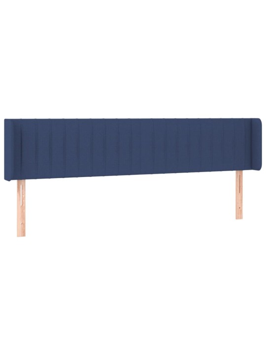 Čelo postele typu ušák modré 203 x 16 x 78/88 cm textil