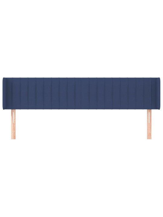 Čelo postele typu ušák modré 203 x 16 x 78/88 cm textil