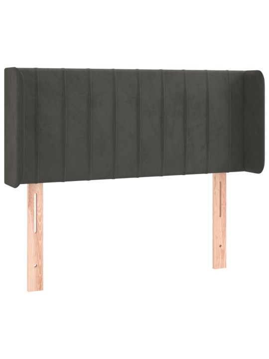 Čelo postele typu ušák tmavě šedé 83x16x78/88 cm samet