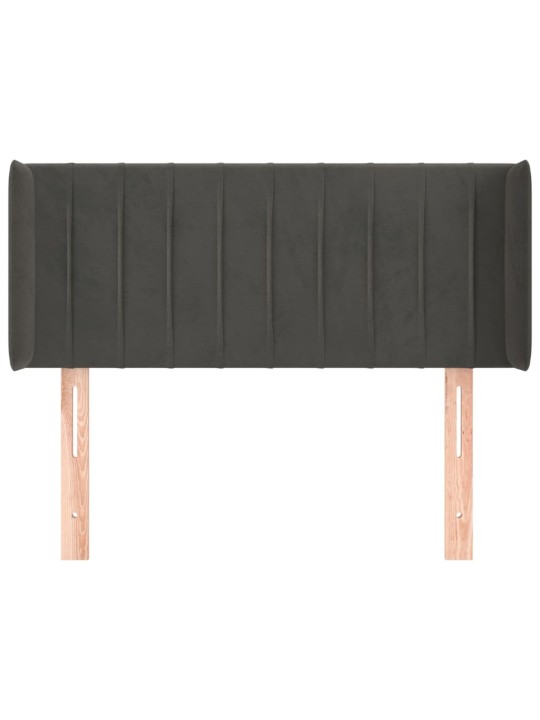 Čelo postele typu ušák tmavě šedé 83x16x78/88 cm samet