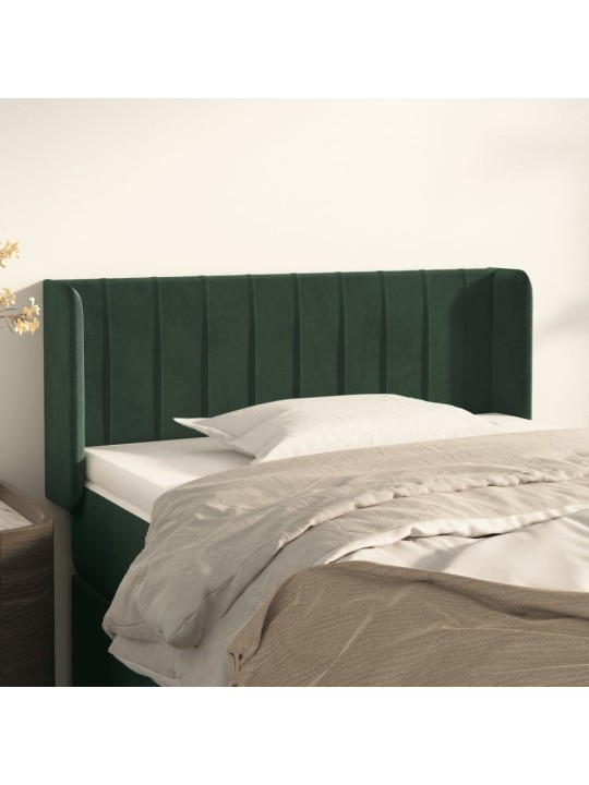 Čelo postele typu ušák tmavě zelená 83x16x78/88 cm samet