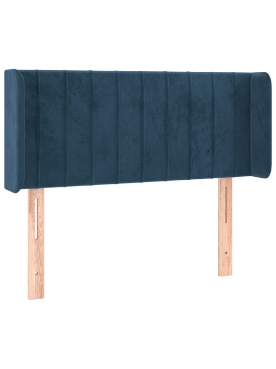 Čelo postele typu ušák tmavě modrá 83 x 16 x 78/88 cm samet