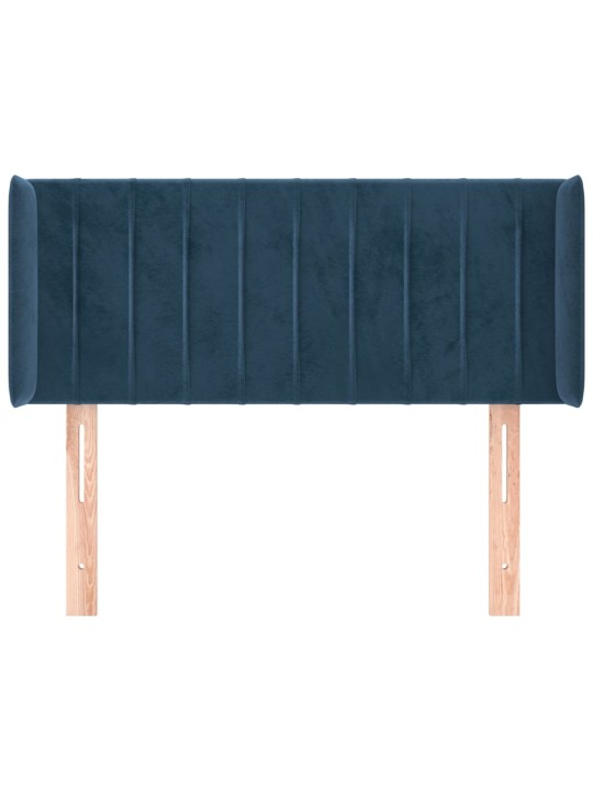 Čelo postele typu ušák tmavě modrá 83 x 16 x 78/88 cm samet