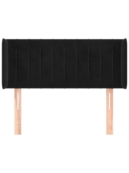Čelo postele typu ušák černé 93x16x78/88 cm samet