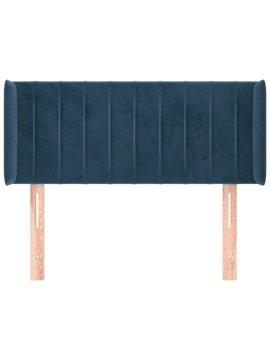 Čelo postele typu ušák tmavě modrá 93x16x78/88 cm samet