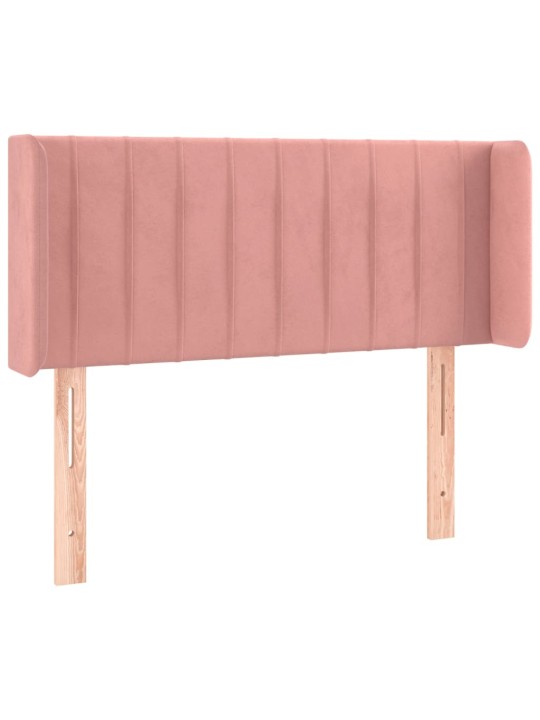 Čelo postele typu ušák růžová 93x16x78/88 cm samet