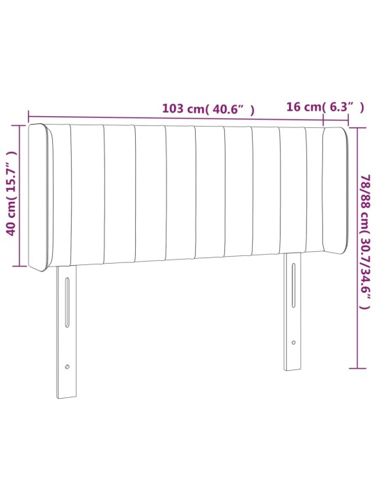 Čelo postele typu ušák tmavě zelená 103x16x78/88 cm samet