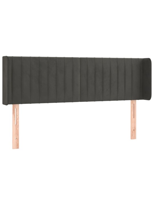Čelo postele typu ušák tmavě šedé 147x16x78/88 cm samet