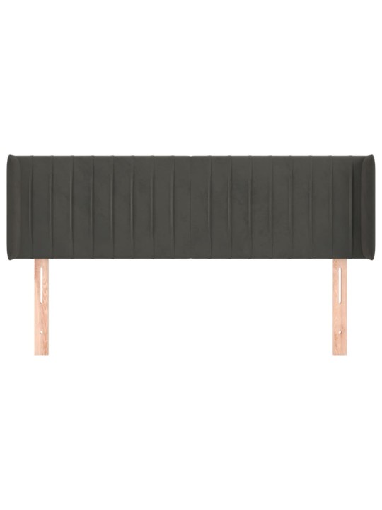 Čelo postele typu ušák tmavě šedé 147x16x78/88 cm samet