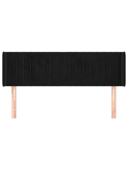 Čelo postele typu ušák černé 147x16x78/88 cm samet
