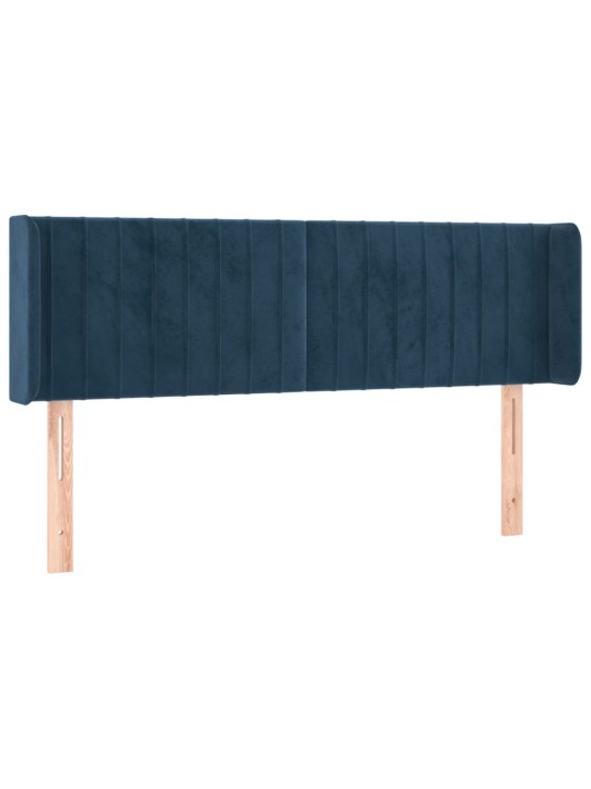 Čelo postele typu ušák tmavě modrá 147x16x78/88 cm samet