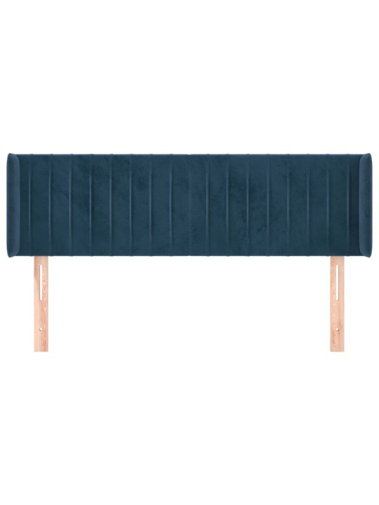 Čelo postele typu ušák tmavě modrá 147x16x78/88 cm samet
