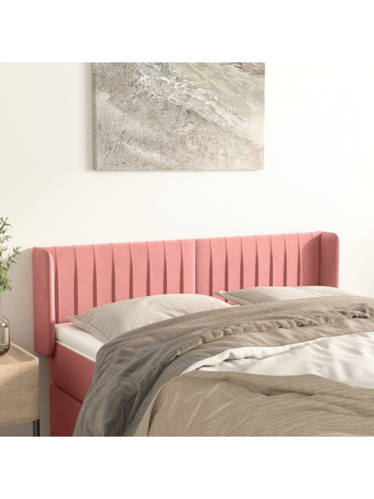 Čelo postele typu ušák růžová 147x16x78/88 cm samet